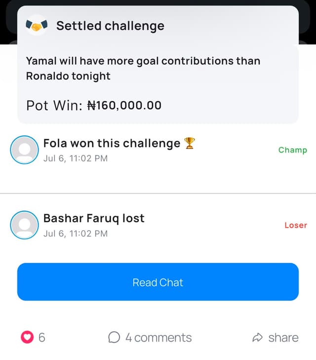 Settled challenge screenshot